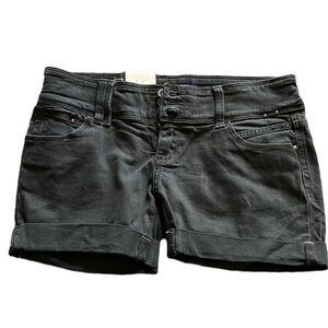 Women's Rustic Denim Black Cuffed Denim Jean Shorts Size 12 NWT #6540